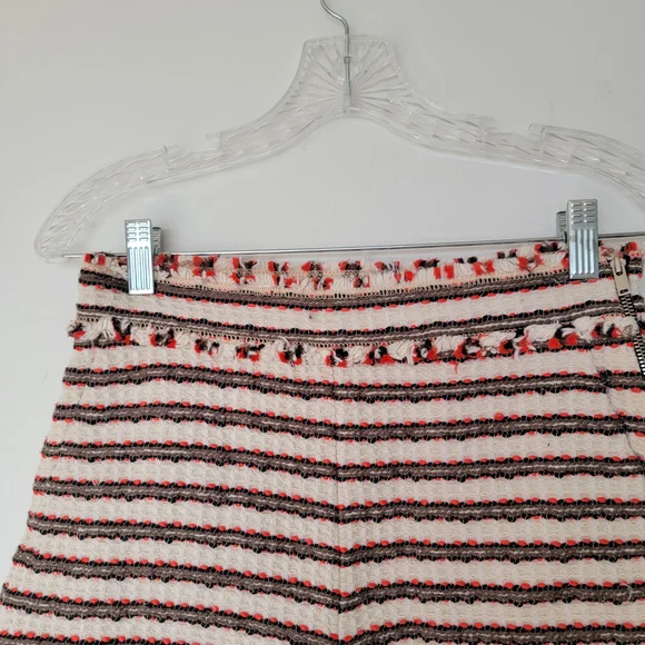 Zara High Waist Shorts with Stripes - Cream, Black, Red - Picture 4 of 10